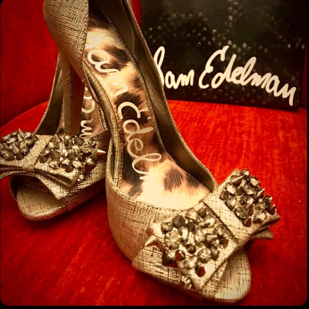 🎉 HP 🎉 NEW in Box SAM EDELMAN LORNA HEELS SIZE 8 - Picture 4 of 8